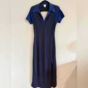 Cinq à Sept Maxi  dress with open back in Navy blue . Size 6.
